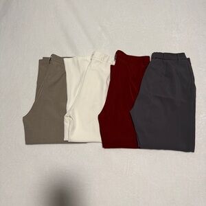 Set of Four Trousers in Neutral and Bold Colors